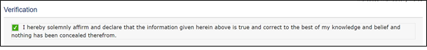 Verification checkbox