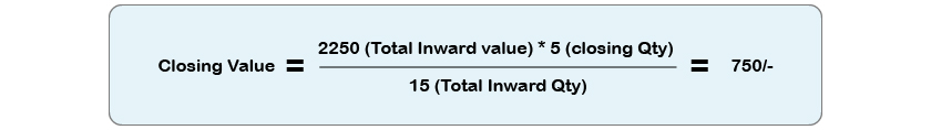 Closing value calculation