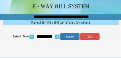 reject e way bill