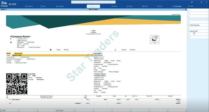 Individual Invoice Fields