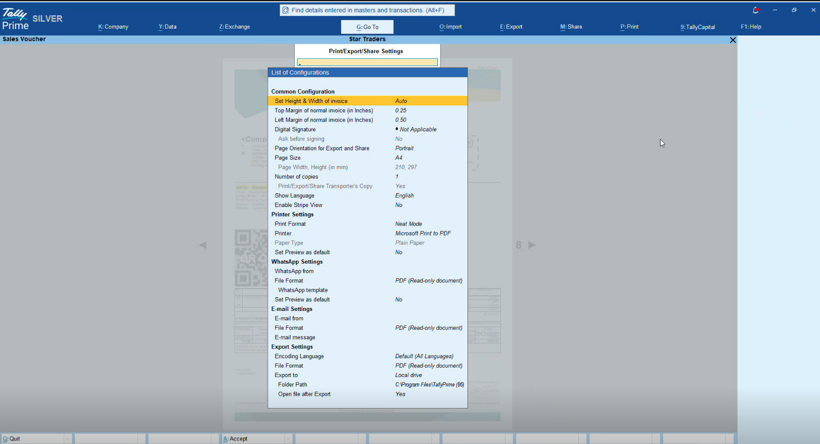 Print Settings