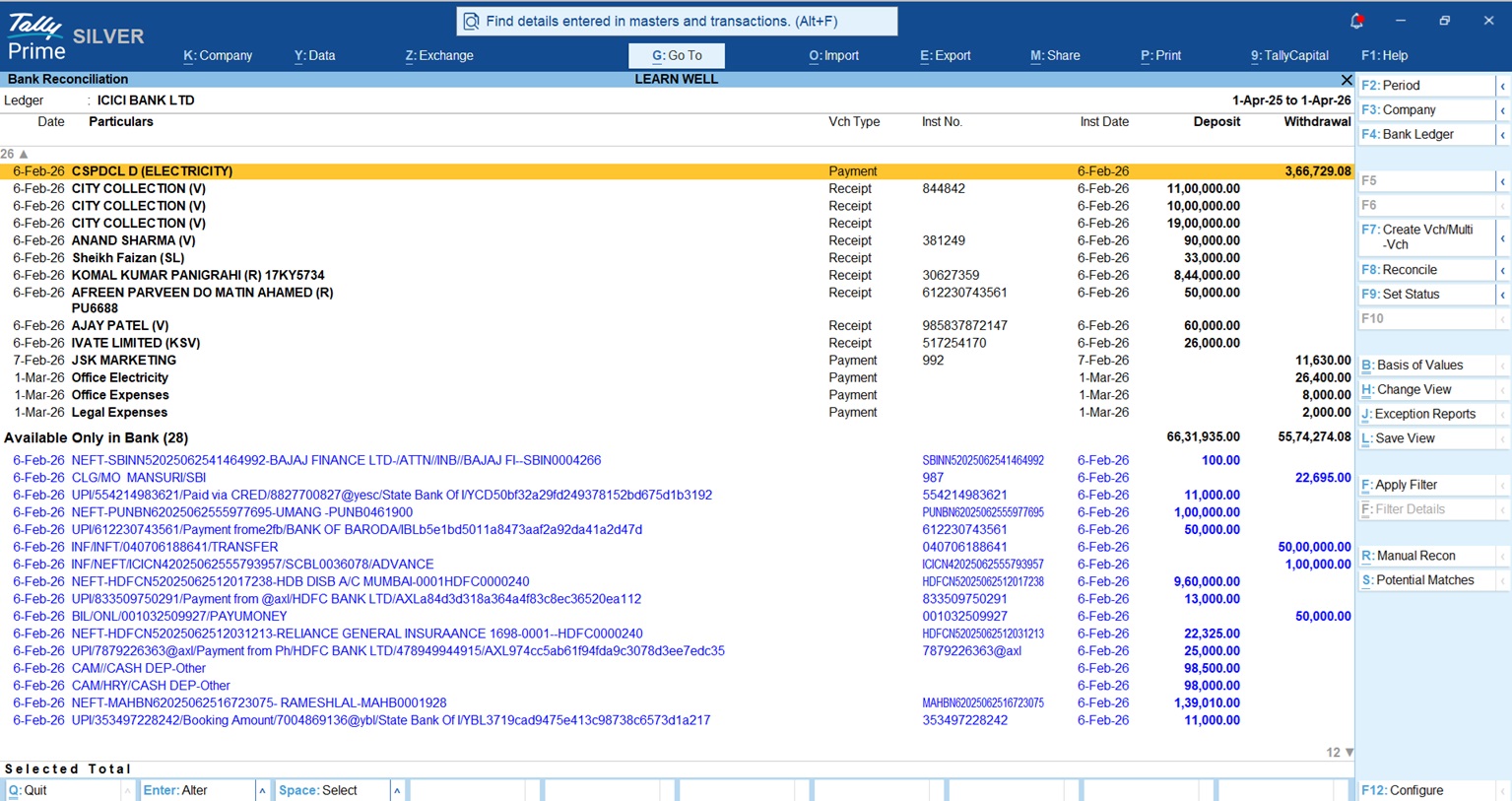 Bank Reconciliation