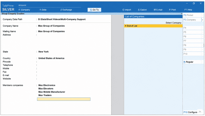 Multi company management